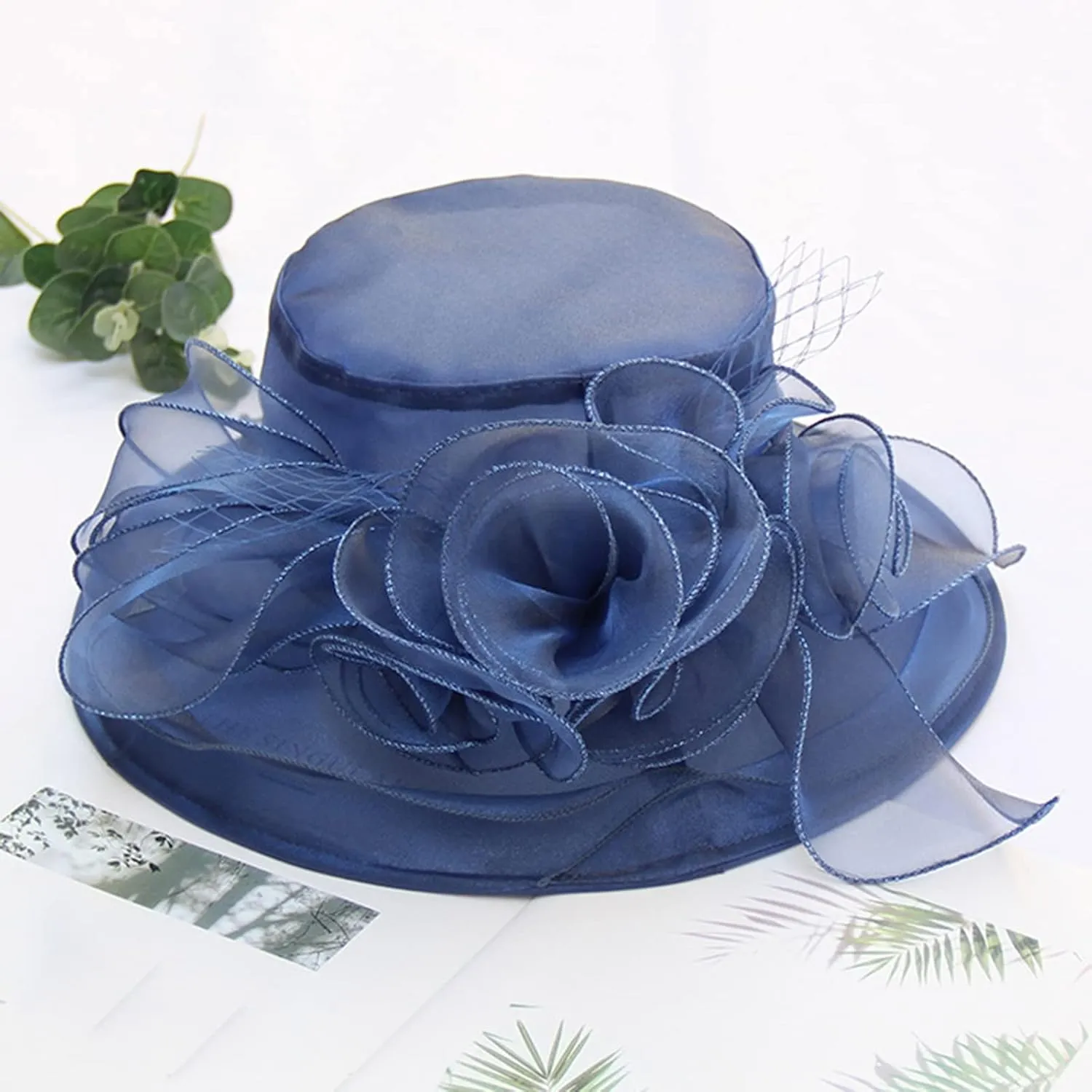 Women Kentucky Derby Hats UV Protection Wide Brim Sun Hat Packable Bridal Wedding Tea Party Dress Church Hats