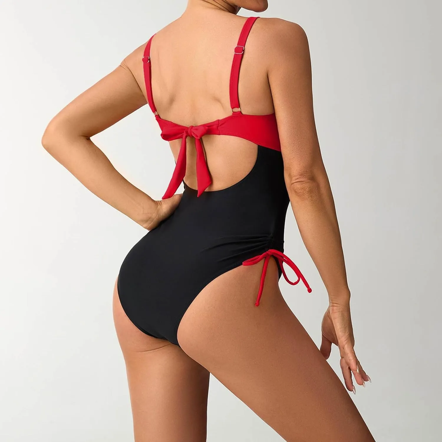 Women One Piece Bathing Suit Trendy Colorblock Tummy Control Swimsuits Slimming Criss Cross Modest Swim Suits 2025