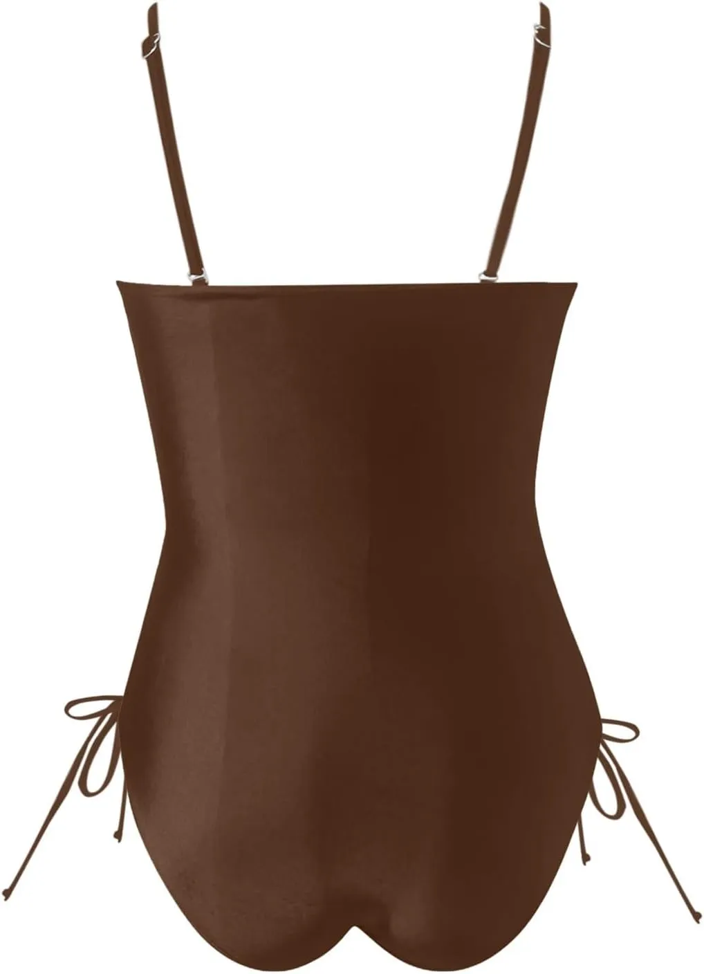 Women Strapless One Piece Swimsuit Tummy Control Ruched Bathing Suit Square Neck Backless Push Up Swimwear