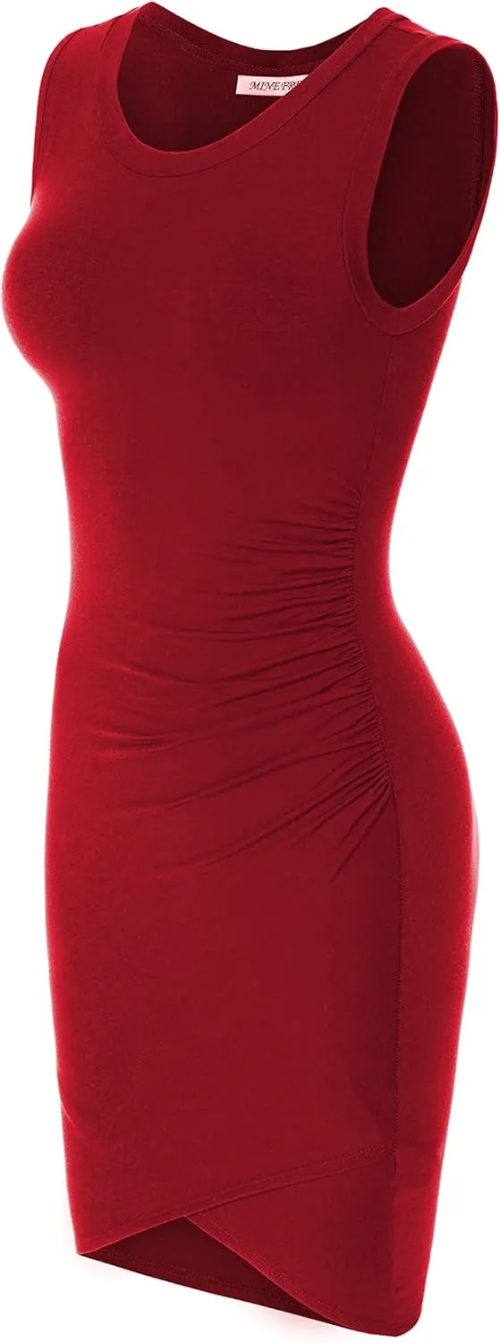Women's Casual Crew Neck Bodycon Sleeveless Dress (S-3XL)