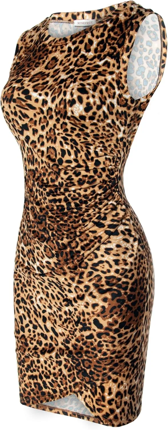 Women's Casual Crew Neck Bodycon Sleeveless Dress (S-3XL)