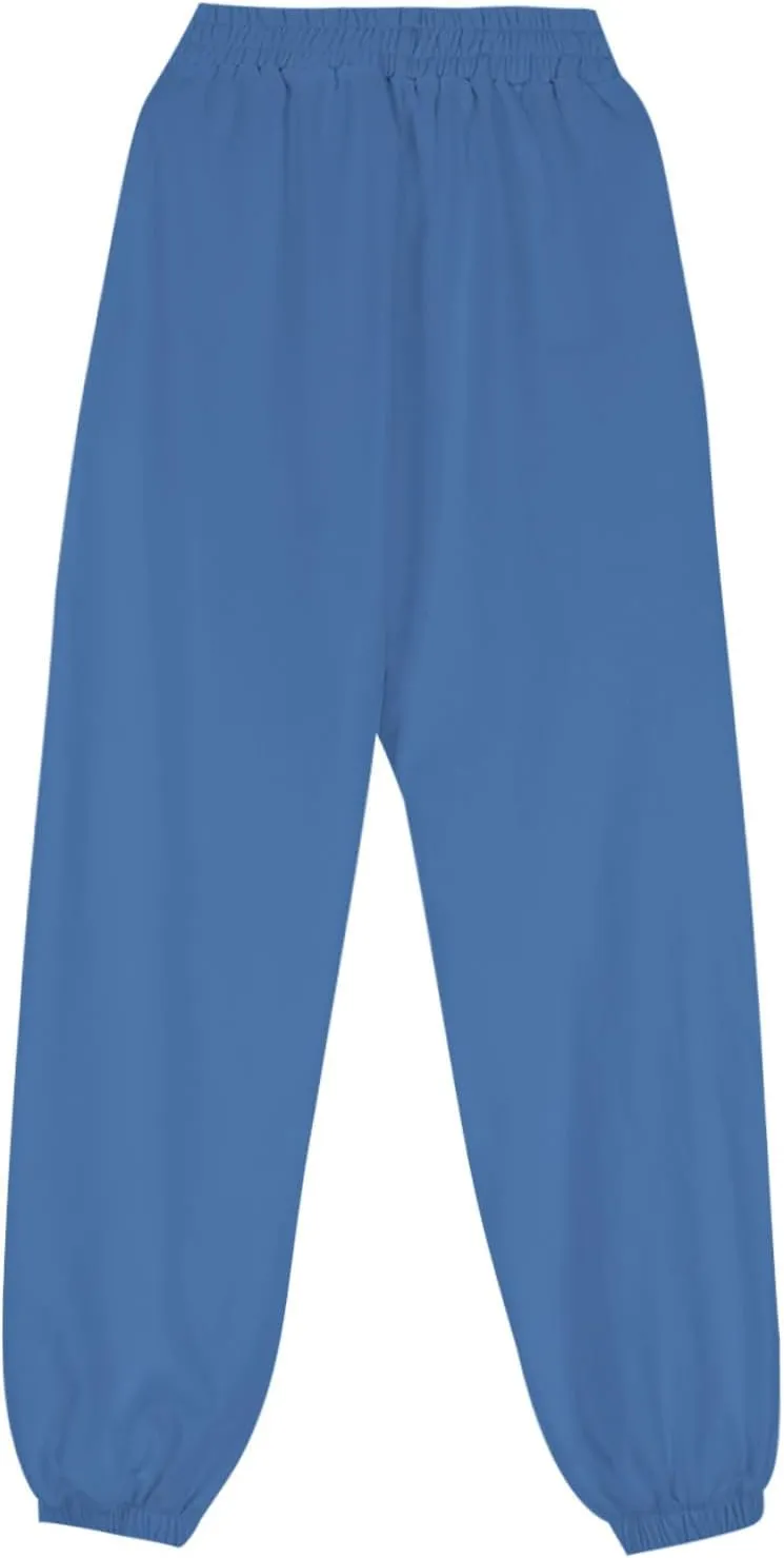 Women's Casual Loose Haren Pants High Waisted Beach Lounge Yoga Pant Elastic Waist Jogger Palazzo Sweatpants