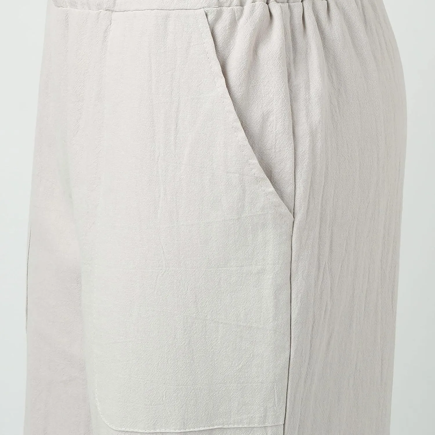Womens Casual Solid High Waisted Trousers with Pockets Loose Wide Leg Cozy Pants Baggy Comfy Straight Leg Pants