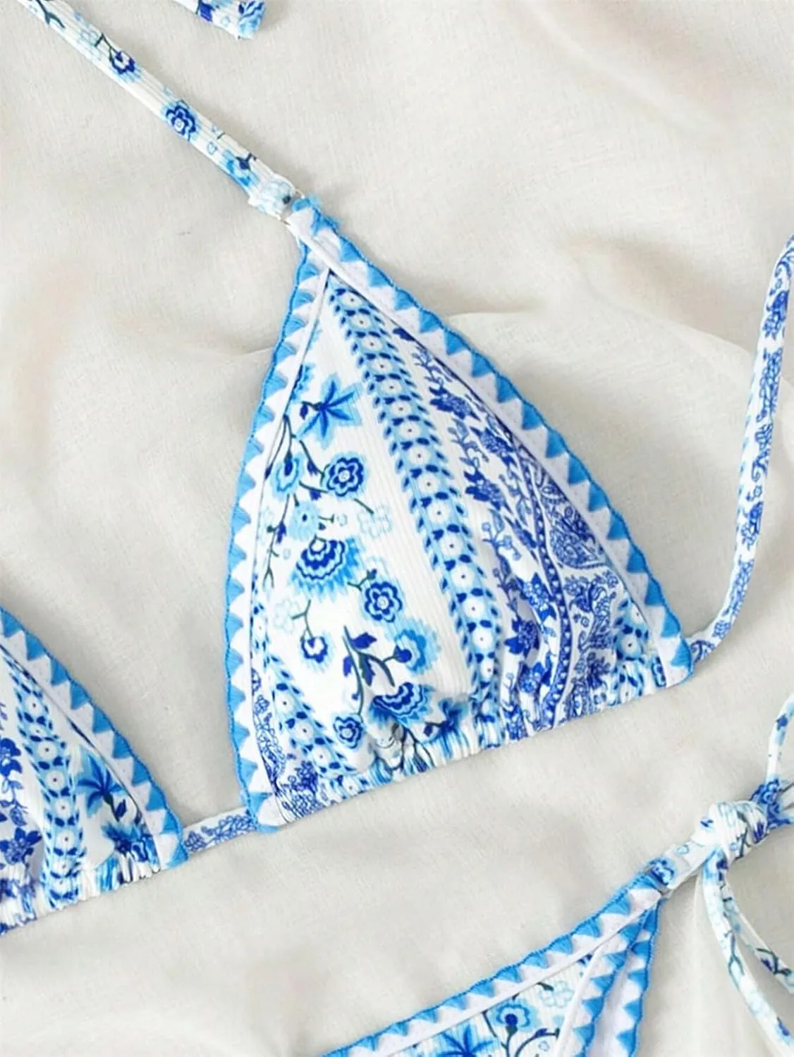 Women's Halter Bikini Sets Polka Dot Frilled Ruffles Triangle Tie Side Bikini Swimsuit Two Piece Bathing Suits
