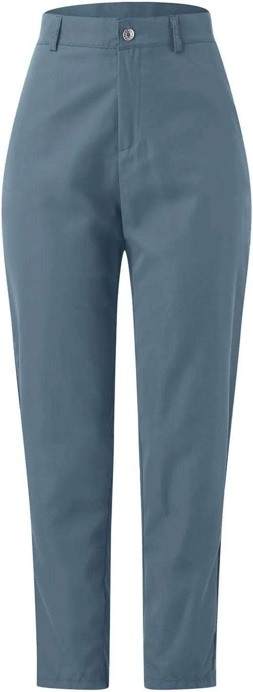 Women's High Waisted Business Pants Straight Leg Pleated Elegant Office Slacks Stretchy Dress Trousers with Pockets
