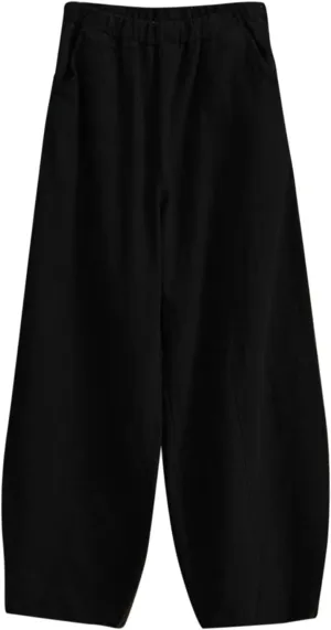 Womens Linen Pants Baggy Casual Summer Boho Beach Flowy Solid Color High Waisted Wide Leg Pants Stretch Trousers with Pockets