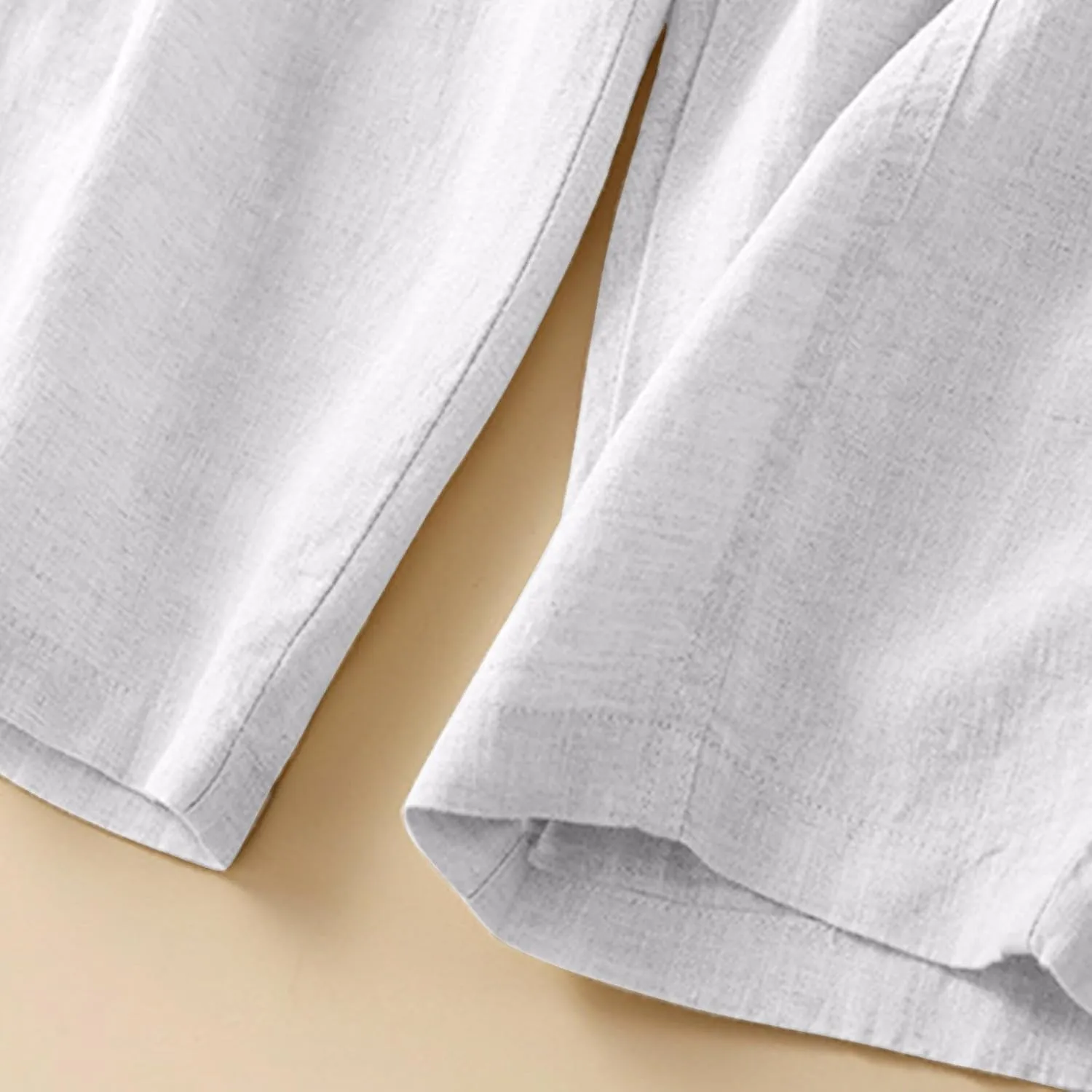 Womens Linen Pants with Pockets High Waisted Elastic Beach Pants Straight Leg Trousers for Women Casual Trousers