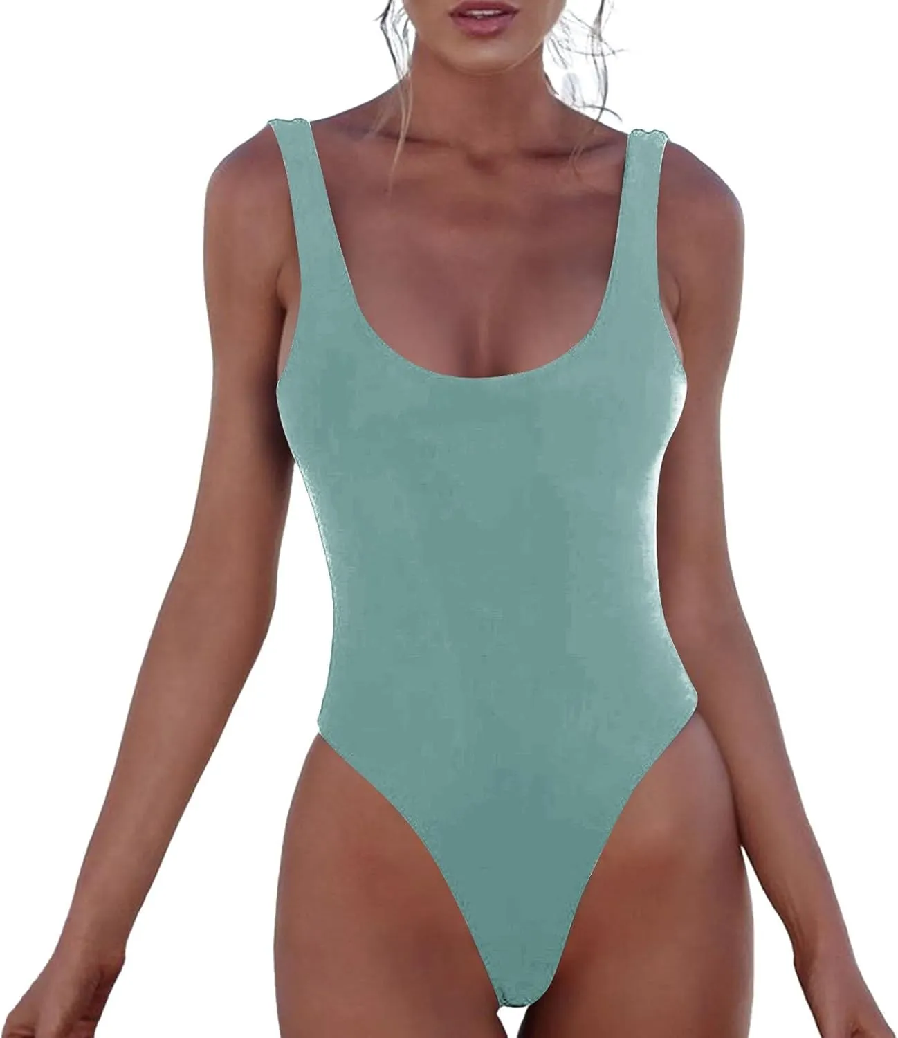 Women's One Piece Swimsuit Tummy Control Bodysuits Sexy Bikini Swimwear Bathing Sleeveless Backless Swimsuits