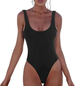 Women's One Piece Swimsuit Tummy Control Bodysuits Sexy Bikini Swimwear Bathing Sleeveless Backless Swimsuits