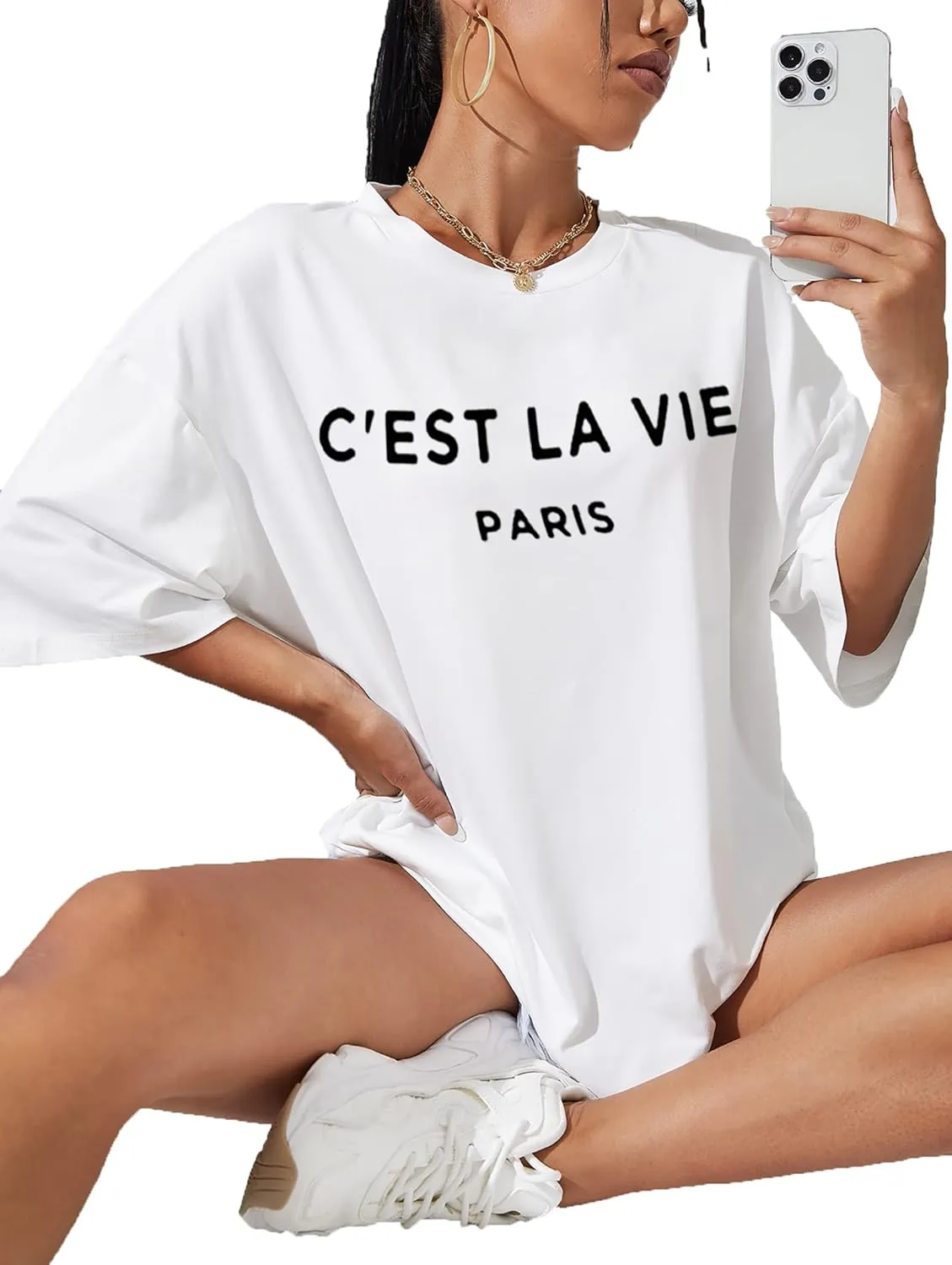Womens Oversized Tshirts Graphic Tees: Casual Cute Short Sleeve Baggy Shirt Loose Fit Summer Top