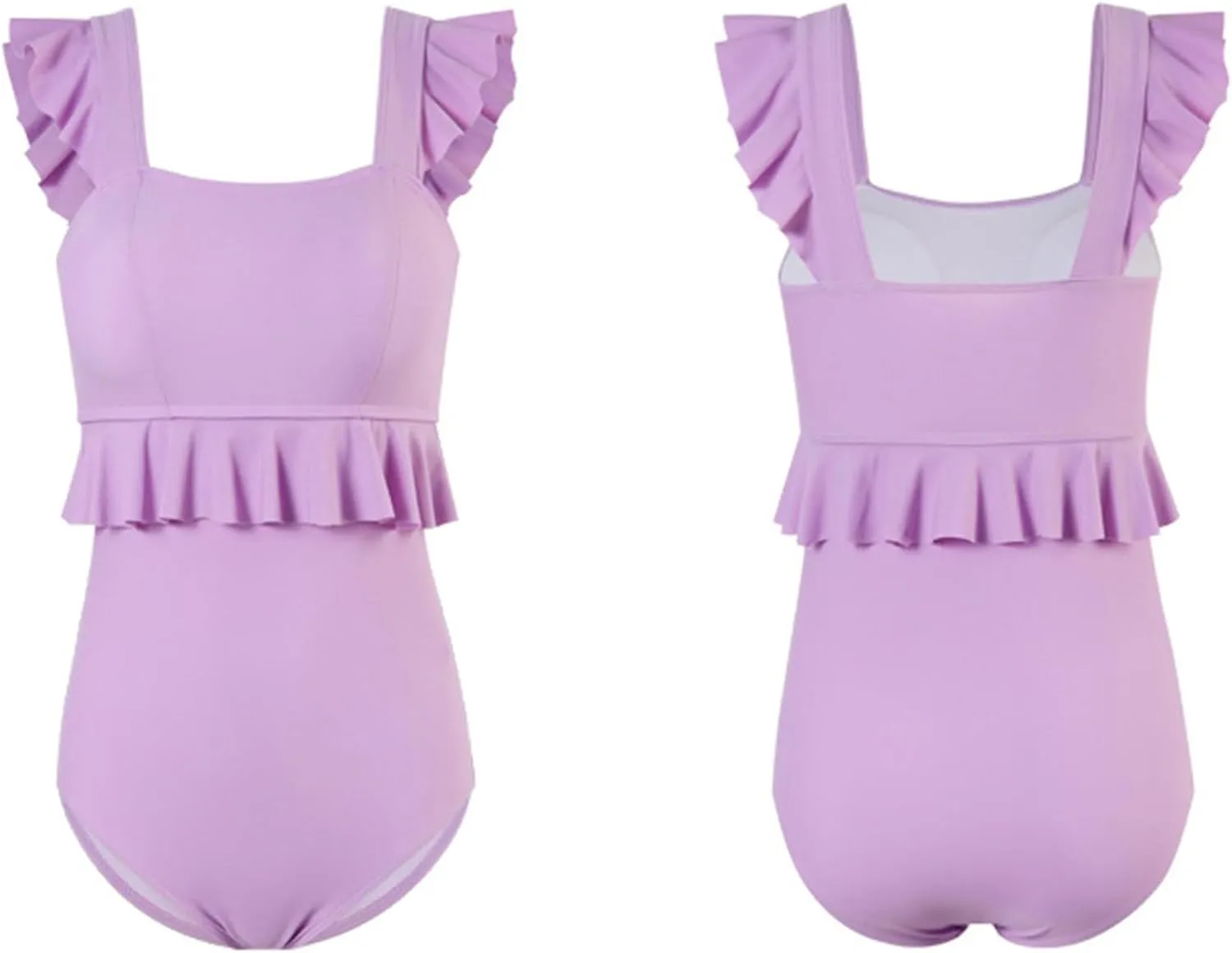 Women's Ruffled One Piece Swimsuit Slimming Cute Tummy Control Bathing Suits Backless 2025 Modest Monokini Swimwear