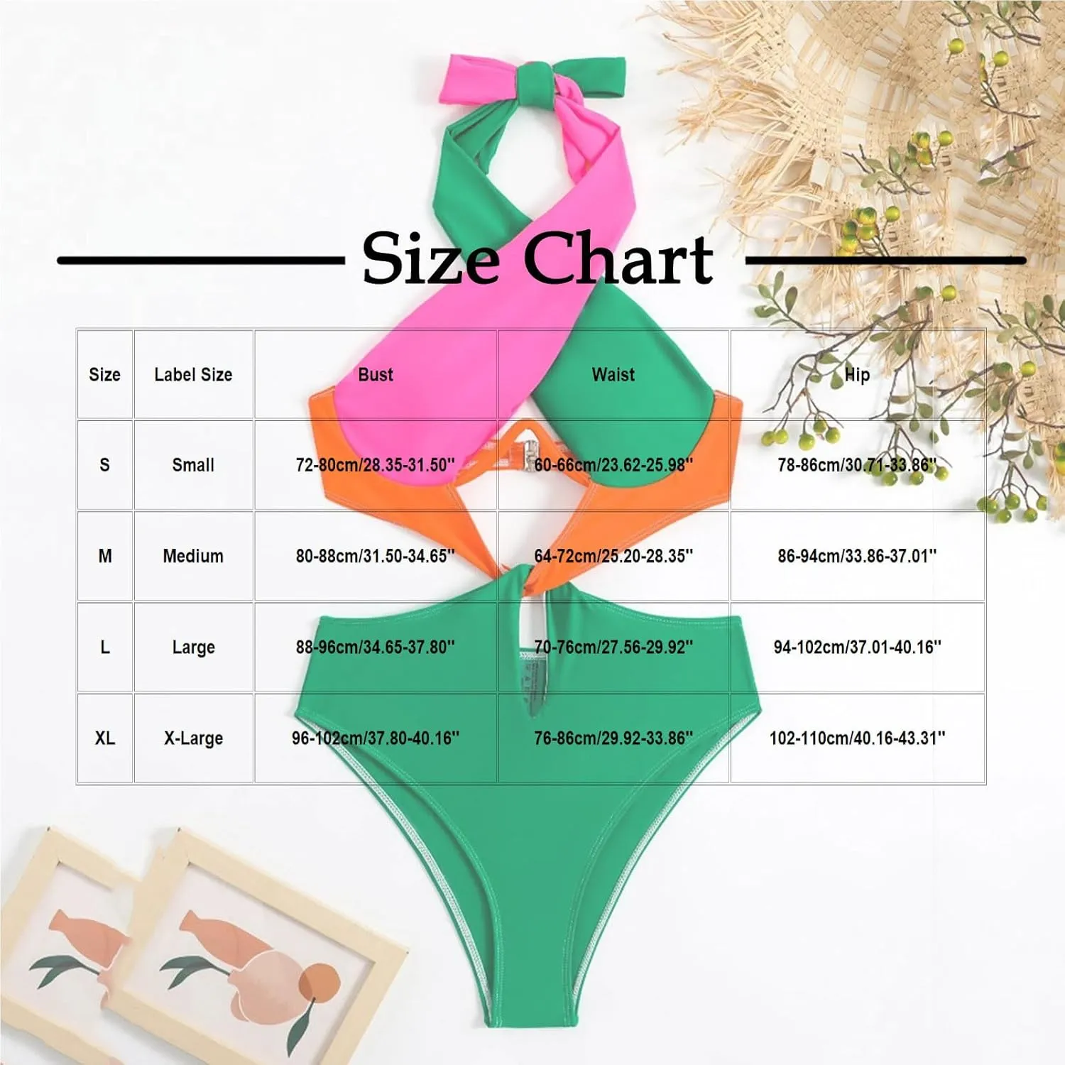 Women's Sexy One Piece Swimsuits Cut Out Criss Cross Colorblock Halter Bathing Suits Backless Swim Suit Swimwear