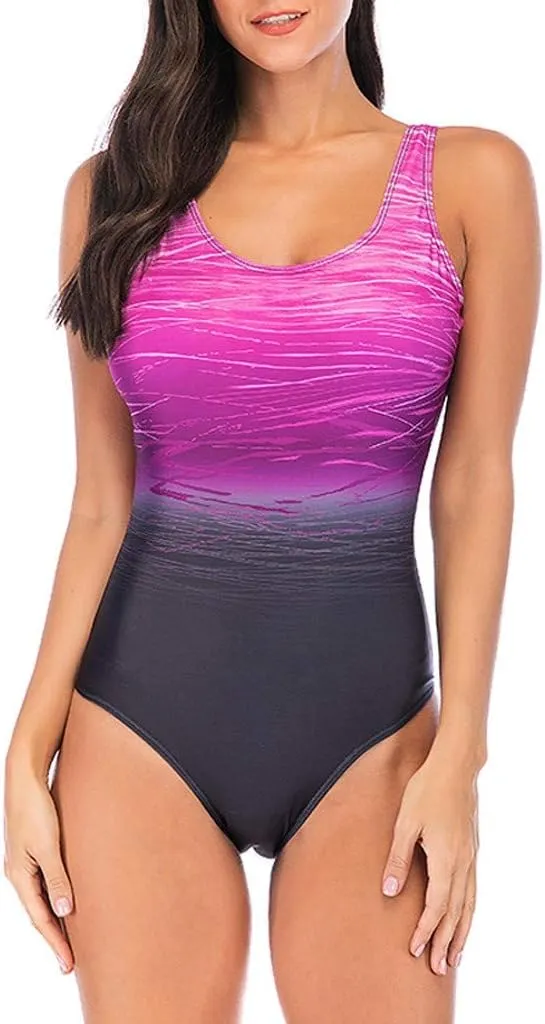 Women's Smooth Seamless Swimsuits Tummy Control Slimming Bathing Suits High Waisted Backless Sleeveless Swimwear 2025