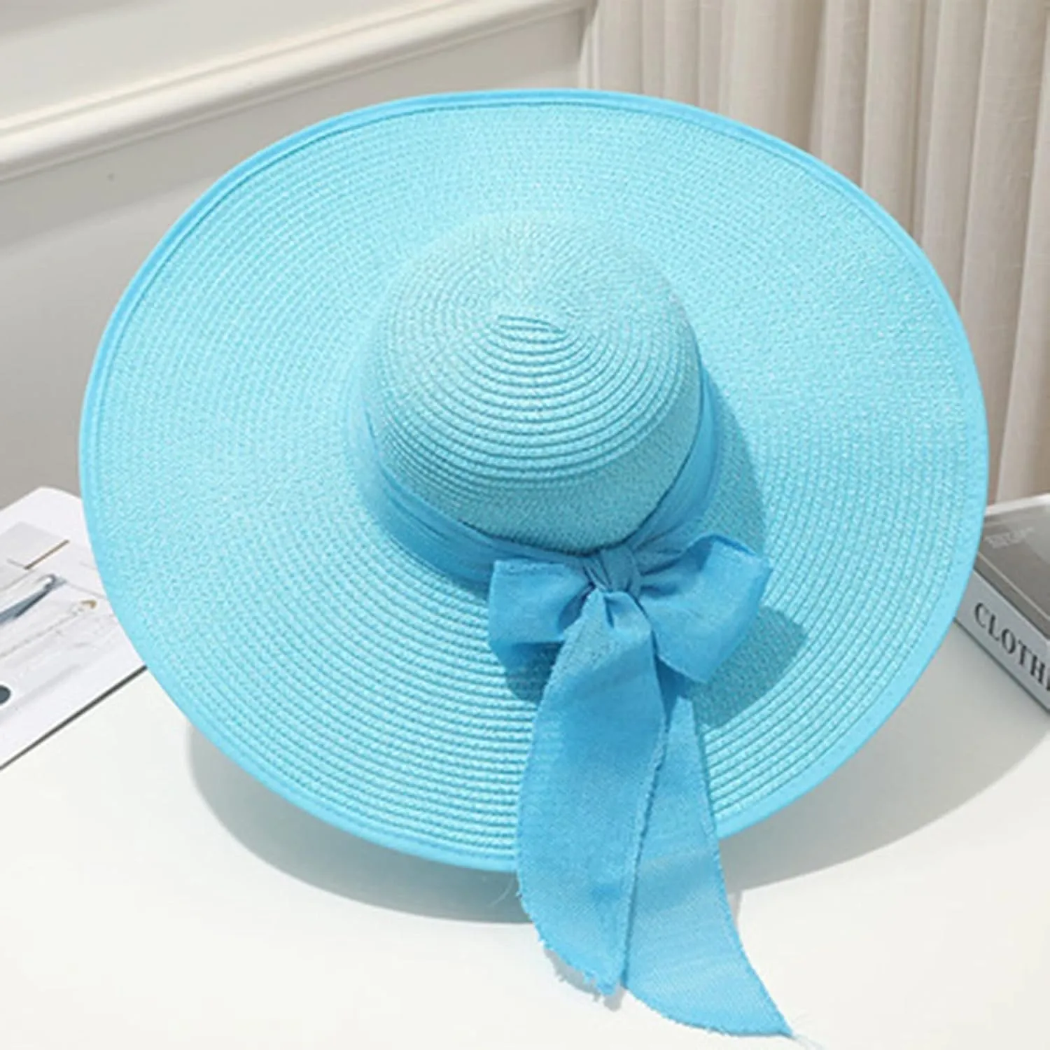 Women's Solid Sun Straw Roll Up Vintage Panama Beach Travel Hat