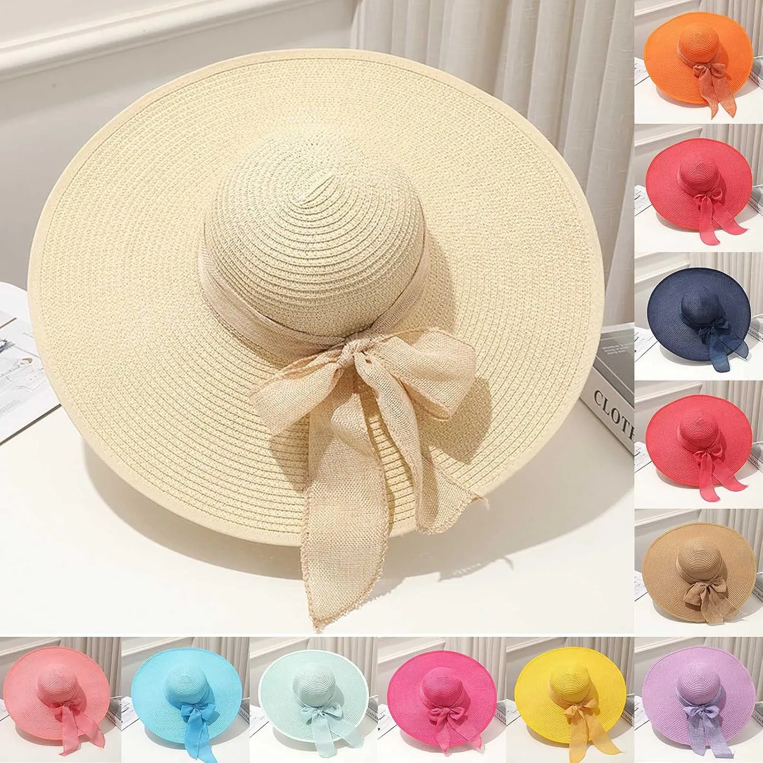 Women's Solid Sun Straw Roll Up Vintage Panama Beach Travel Hat