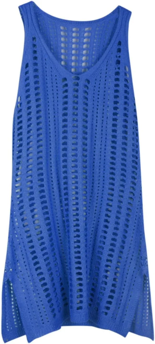 Womens Swimsuit Cover Up Sleeveless Knit 2025 Summer Outfits Swimwear Bathing Suit Coverup Crochet Beach Dress