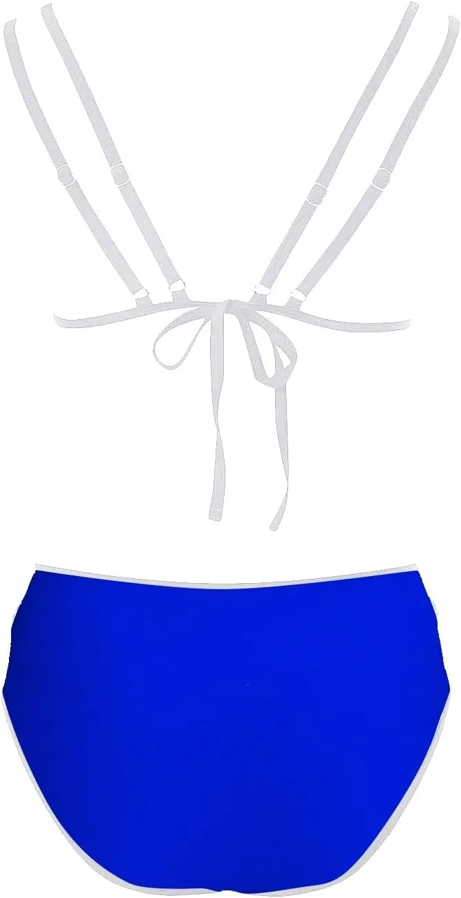 Women's Triangle 2 Piece Bikini Sexy Set High Waisted Cheeky Color Block Ruched Bathing Suits 2025