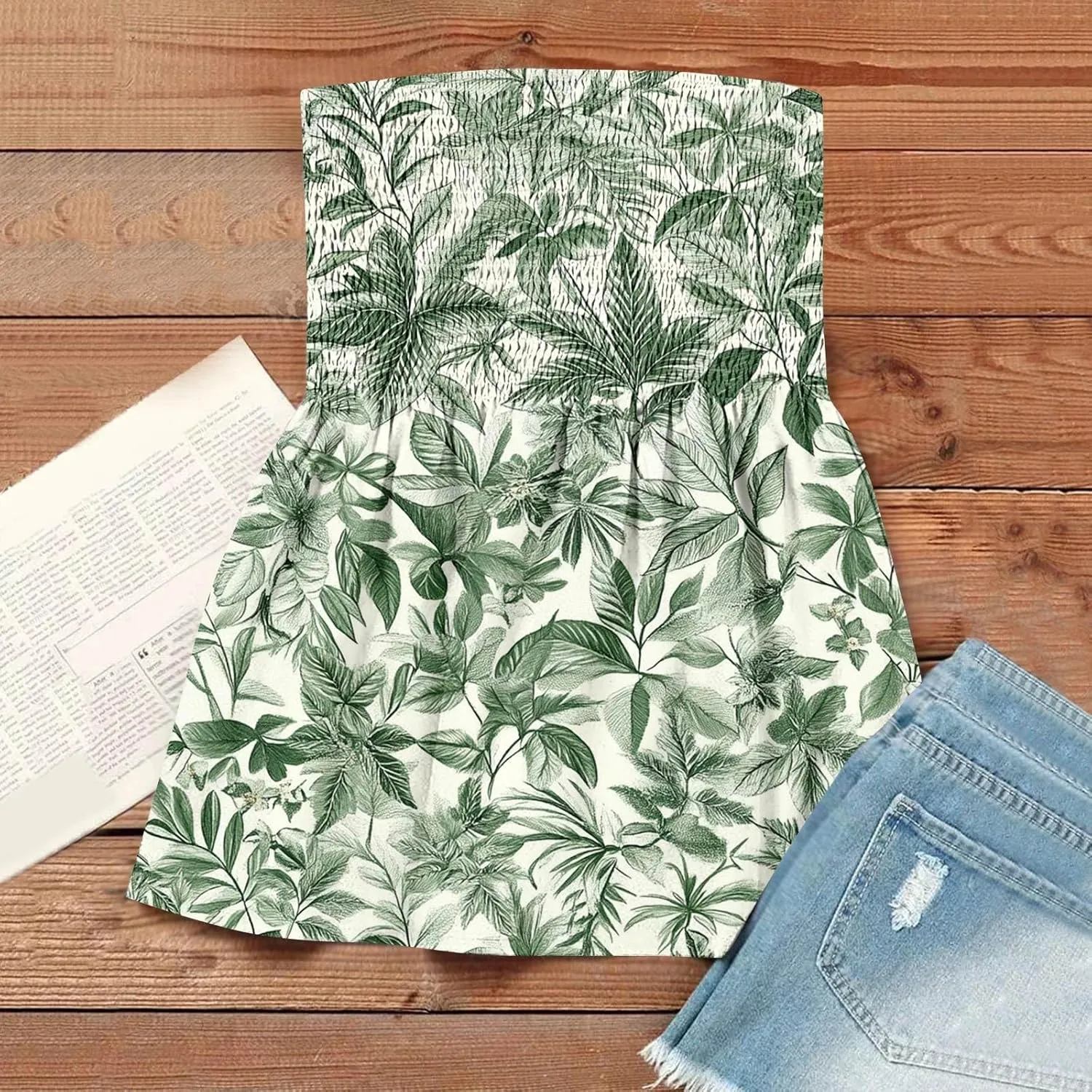 Women's Tube Tops Summer Casual Bandeau Tank Casual Strapless Blouse Off The Shoulder Tunic Shirts Plus Size