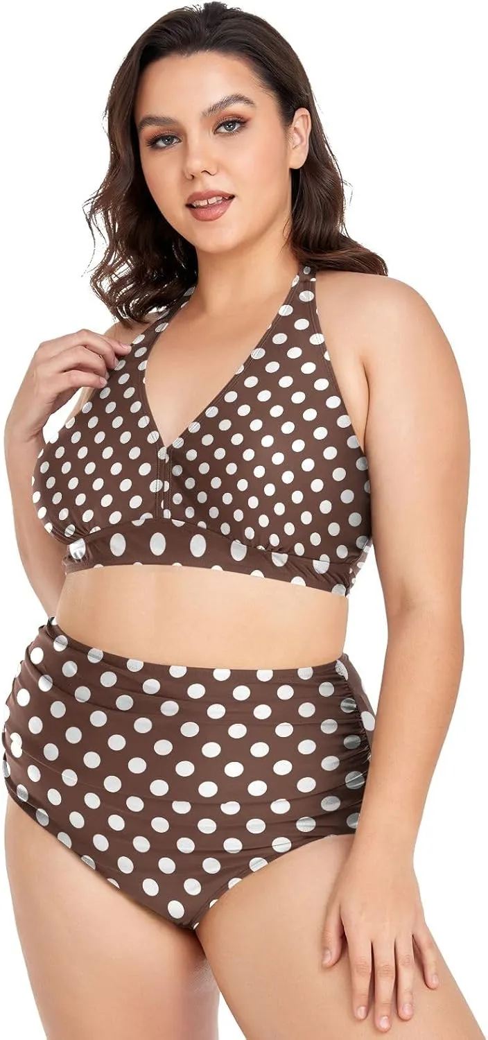 Women's Two Piece Swimsuits High Waisted Strapless Bikini Sets Women Swimsuit Plus Size Bikini Set