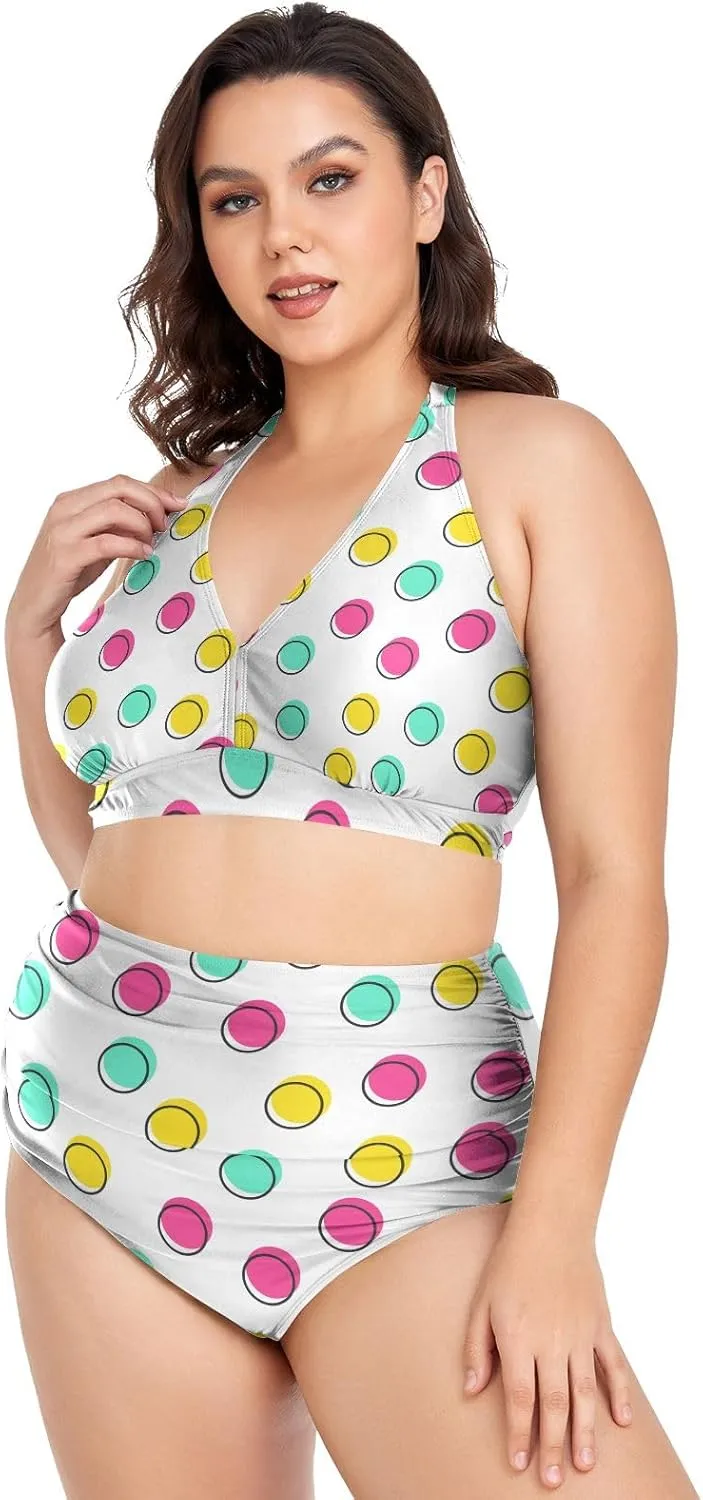 Women's Two Piece Swimsuits High Waisted Strapless Bikini Sets Women Swimsuit Plus Size Bikini Set