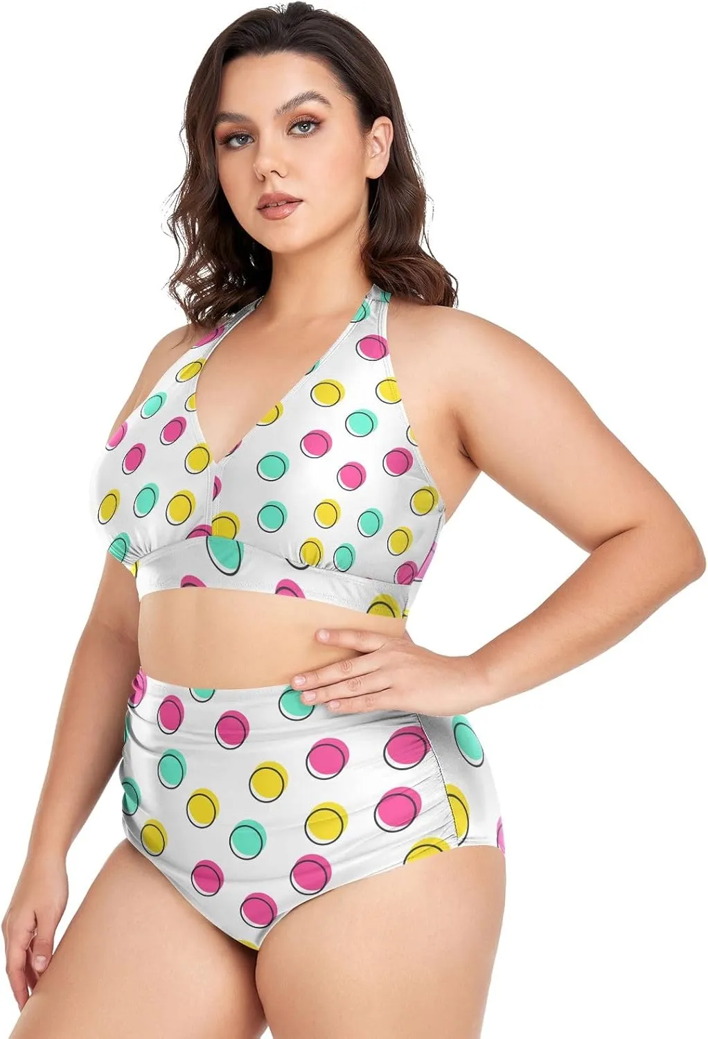 Women's Two Piece Swimsuits High Waisted Strapless Bikini Sets Women Swimsuit Plus Size Bikini Set