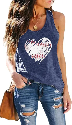 Womens Vintage Graphic Racerback Tank Tops Summer Beach Vacation Tank Cami Casual Loose Workout Yoga Tanks Vest