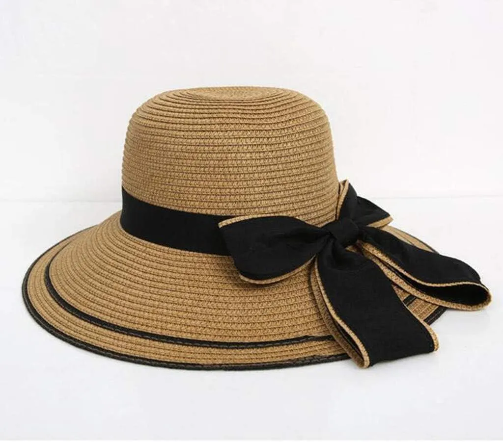 Women's Wide Brim Straw Sun Hat Big Floppy Foldable Roll Up Cap Summer Trendy Boho Beach Hat Fishman Bucket Hat