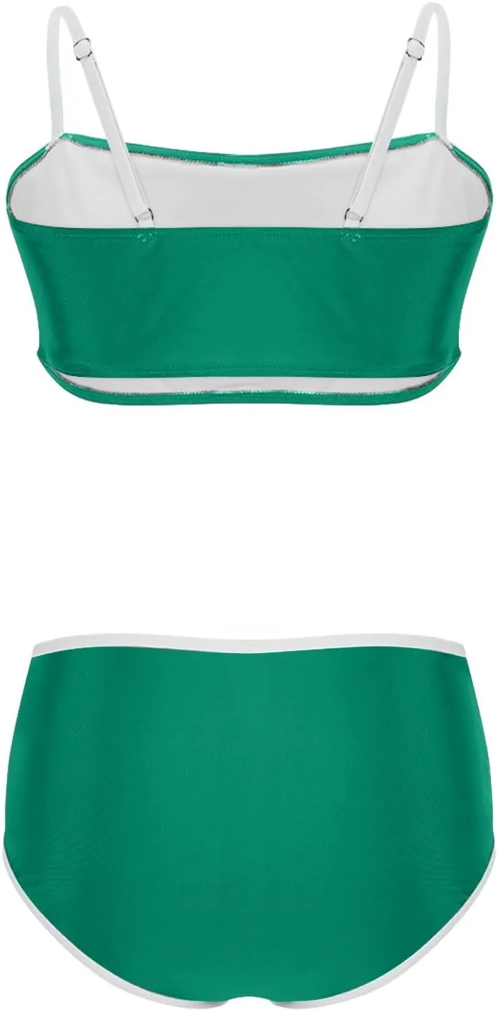 yardsong High Waisted Bikini Sets for Women Two Piece Swimsuit Adjustable Spaghetti Straps High Waist Bathing Suits
